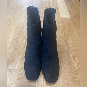 Black suede booties
